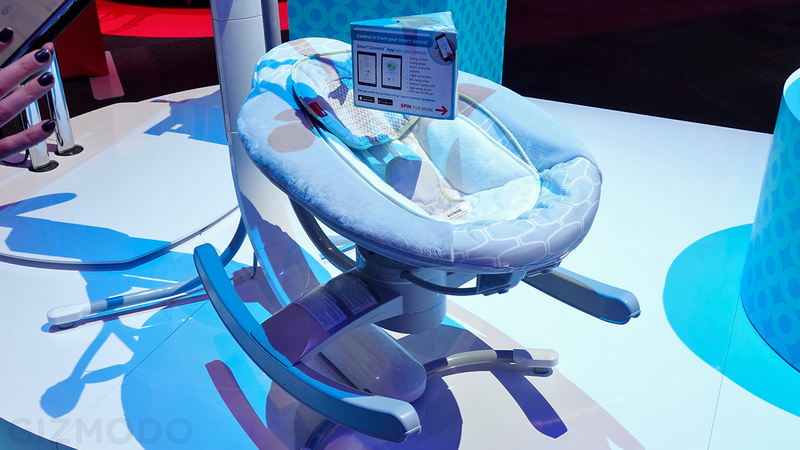 Illustration for article titled This Cradle Lets You Remotely Rock Your Baby To Sleep From Your Phone